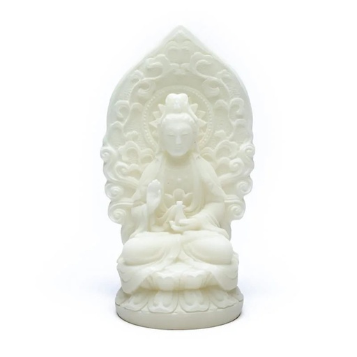 [8719497612215] Quan Yin statuette blanche | 12 cm