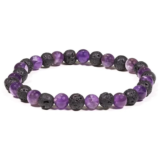[8719497612505] Bracelet lave / améthyste | ±0.6cm