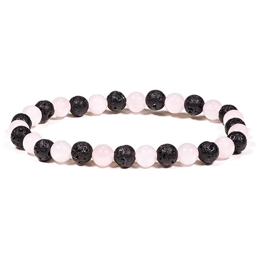 [8719497612543] Bracelet lave/quartz rose | ±0.6cm