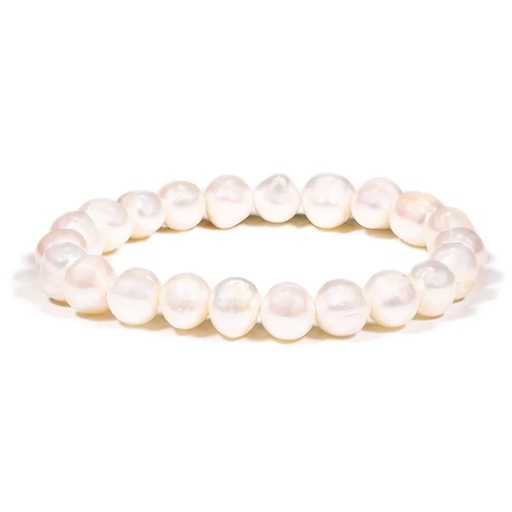 [8719497612574] Bracelet Perles de pommes de terre blanches | ±0.8cm