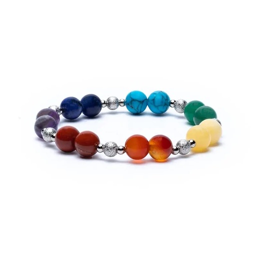 [8719497613045] Bracelet élastique 7 chakra | ±0.7cm