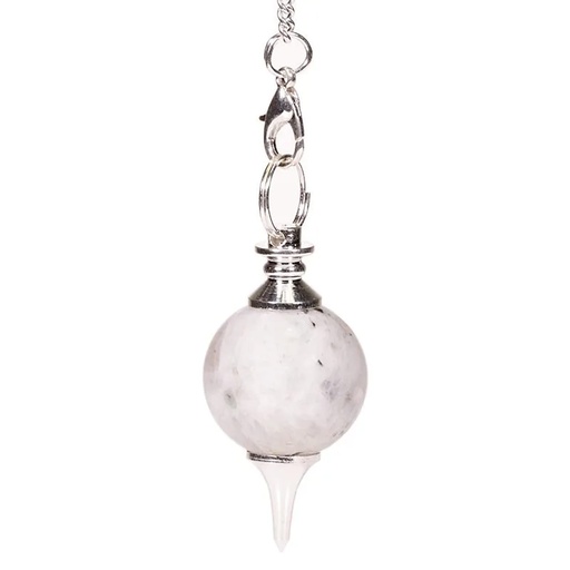 [8719497613182] Pendule Pierre de Lune sphérique métal | 19 g; 4x2 cm