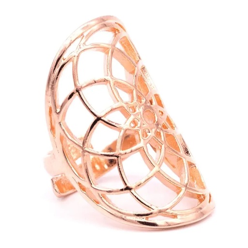 [8719497613694] Bague graine de la vie en laiton couleur or rose | 3.5x3 cm