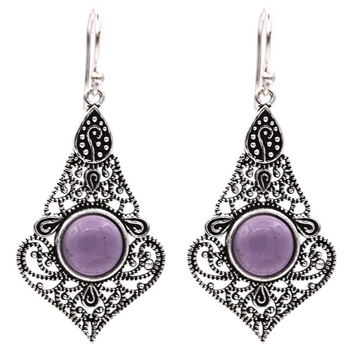 [8719497613823] Boucles d'oreilles avec améthyste | 4x2.5 cm