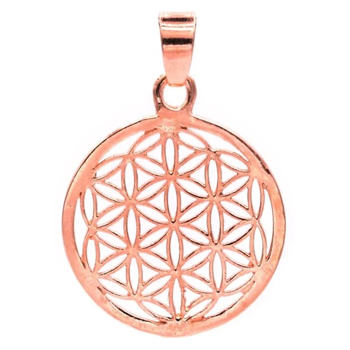 [8719497613847] Pendentif fleur de vie en laiton couleur cuivre | 2.5 cm