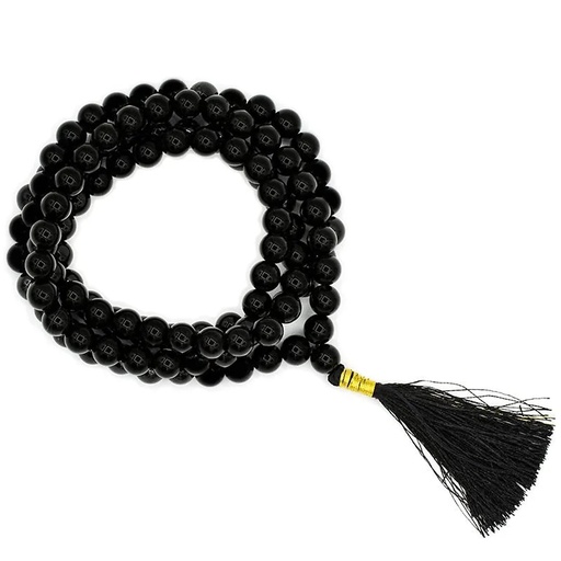[8719497613991] Mala Tourmaline noire qualité AA 108 perles sachet en broca