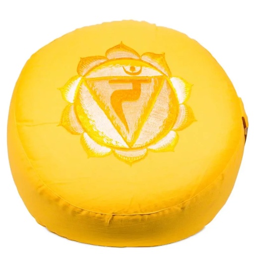 [8719497614141] Coussin méditation 3ème chakra Manipura Brodé | 33x17 cm