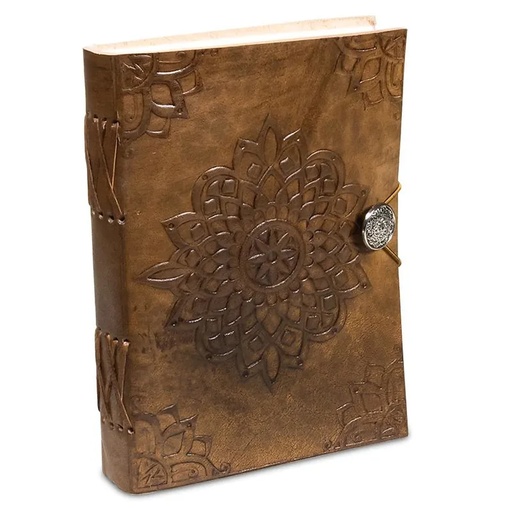 [8719497614318] Carnet de note Mandala - avec couverture en cuir | 250g