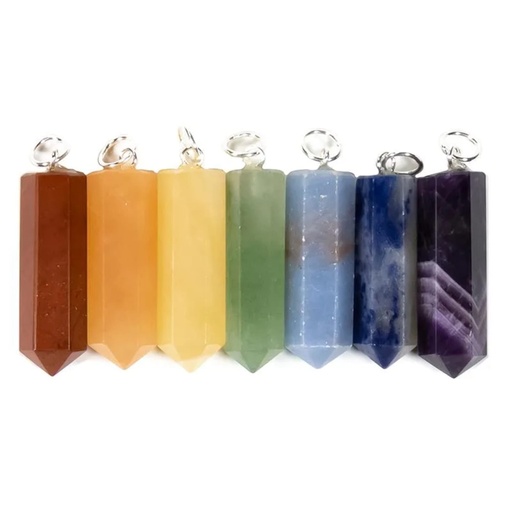 [8719497614332] Set de 7 pendentifs chakra -- 3.5cm