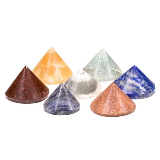 [8719497614639] Chakra lot de 7 pierres coniques -- 2.5 cm