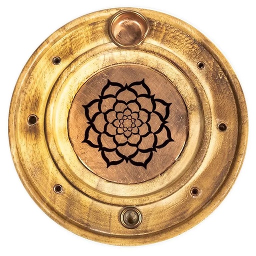 [8719497615032] Brûleur de bâtons d'encens & cônes Lotus mandala | 10 cm