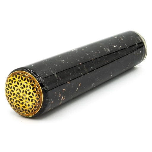 [8719497615186] Baguette massage Orgonite tourmaline fleur de vie -- 10 cm