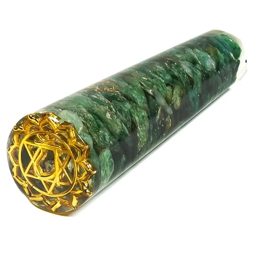 [8719497615230] Baguette de massage Orgonite Anahata | 11cm; 73gr