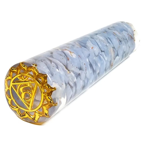 [8719497615247] Baguette de massage Orgonite Vishudda | 11cm 73gr
