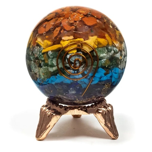 [8719497615414] Boule d'Orgonite Chakra -- 5 cm