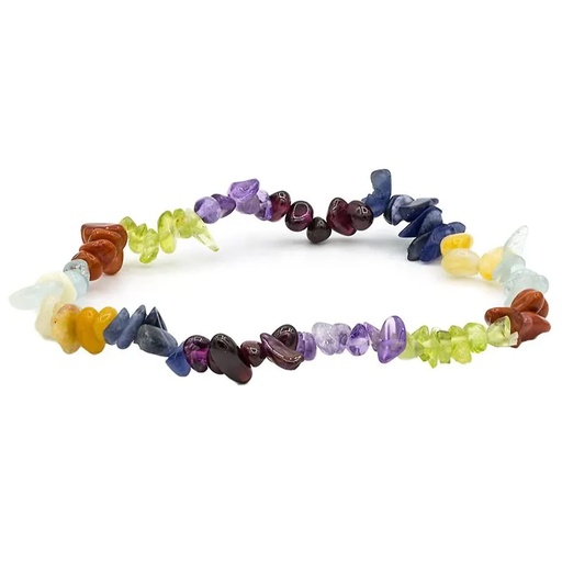 [8719497615490] Bracelet élastique 7 fragments de Chakra | 0,5 cm