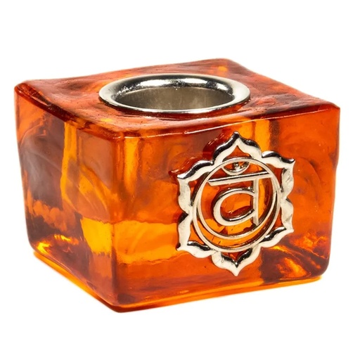 [8719497615582] Bougeoir chakra sacré avec trou de 22 mm -- 4.5x4.5x3.5cm