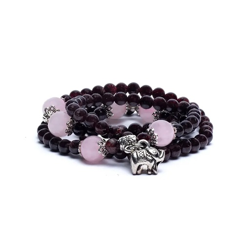 [8719497615957] Bracelet grenat rouge élastique | 0.5 cm