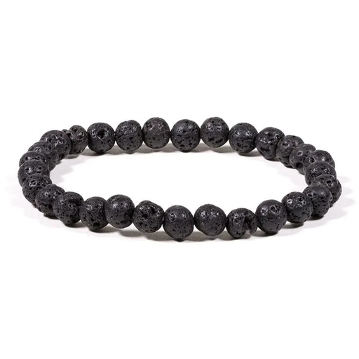 [8719497615971] Bracelet en pierre de lave élastique -- 0.6 cm