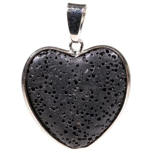 [8719497615995] Pendentif en forme de coeur en pierre de lave | 3 cm