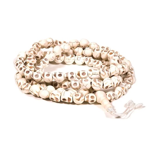 [8719497616794] Mala os 108 perles forme de crâne + perle Guru | 1.0 cm