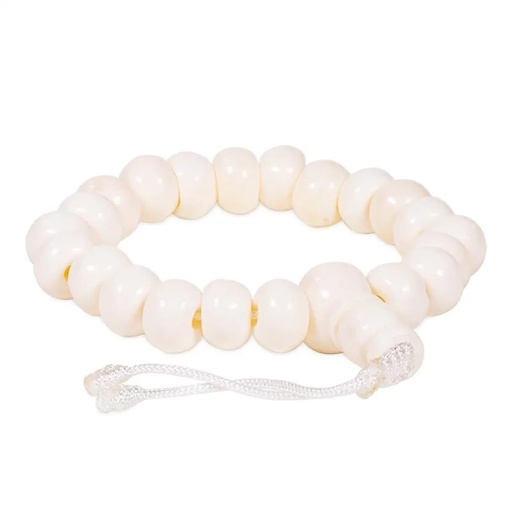 [8719497616916] Mala/ bracelet en os naturel 21 perles réglable | 0.8 cm