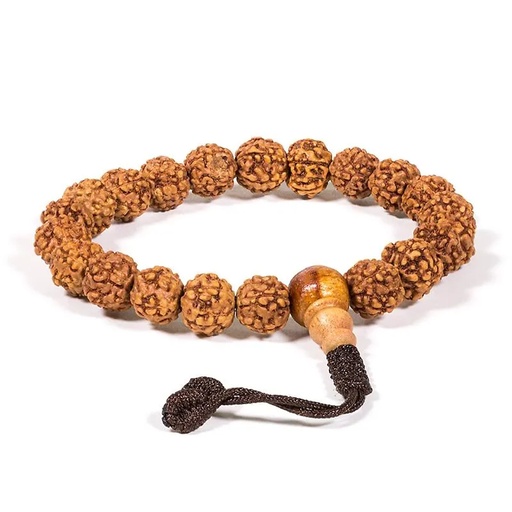 [8719497616923] Mala/bracelet en Rudraksha 21 perles ajustable | 0.8 cm