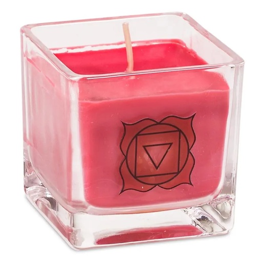 [8719497617029] Bougie parfumée cire de colza écolo 1er chakra | ±260 g; 6x6x6 cm