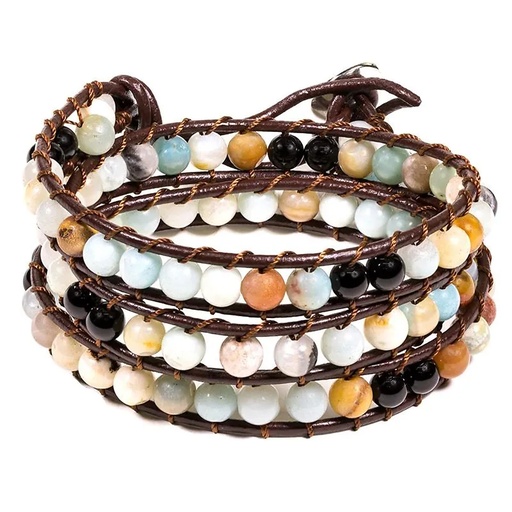 [8719497617180] Bracelet amazone / agate noire | 0.6 cm