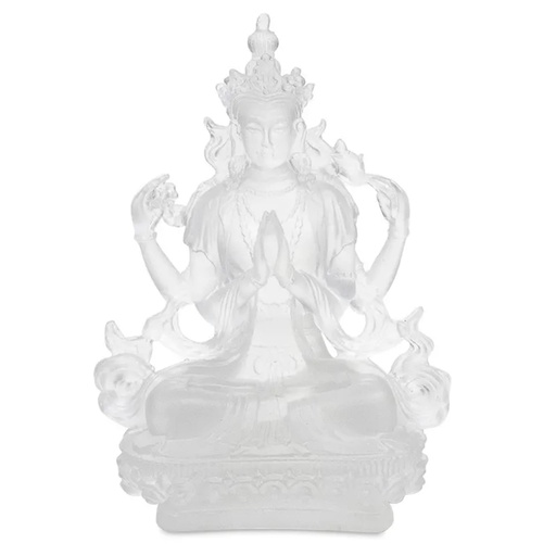 [8719497617418] Bouddha Chenrezig transparent blanc