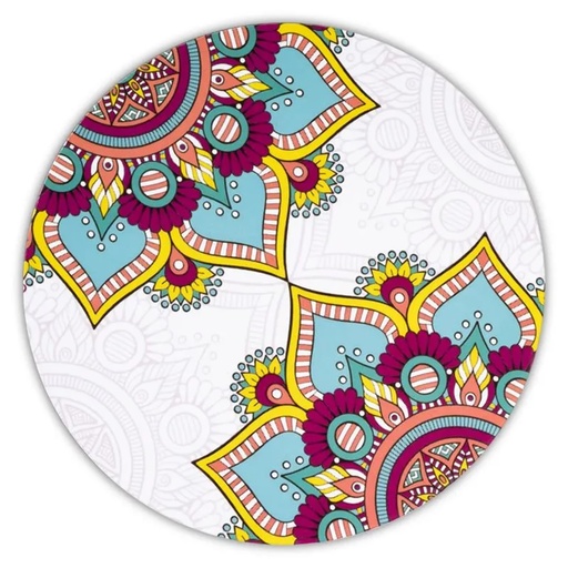 [8719497617456] Sous-verres Mandala rond turquoise lot de 6