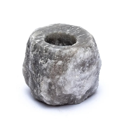 [8719497617883] Bougeoir en cristal de sel grise | 800-1200g