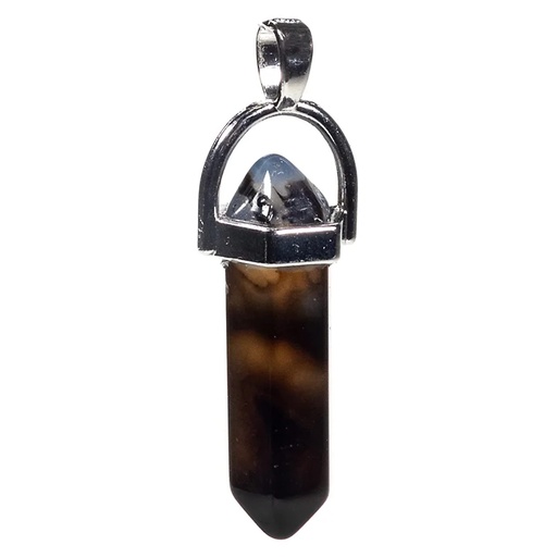 [8719497618149] Pendentif agate noire | 4cm