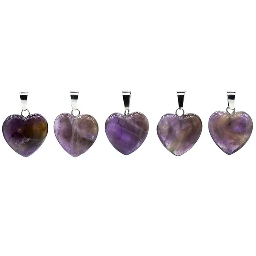 [8719497618224] Pendentif améthyste en forme de coeur
