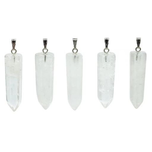 [8719497618255] Pendentif facetté en cristal de roche S