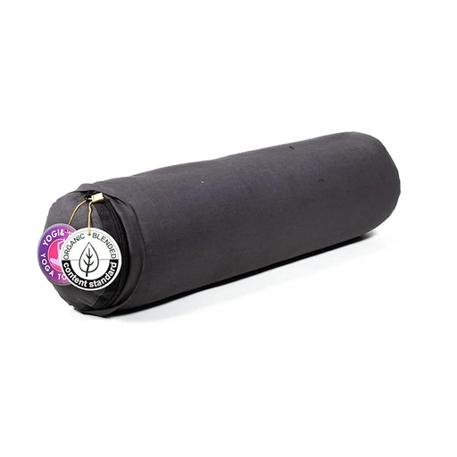 [8719497618408] Mini bolster / traversin antracite coton BIO (OCS) | 40x12cm; ±920g
