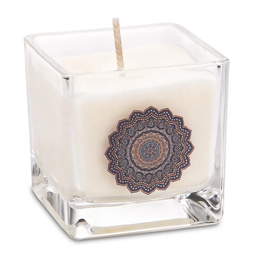 [8719497618439] Bougie cire de colza écologique parfumée Mandala | ±260 g; 6x6x6 cm