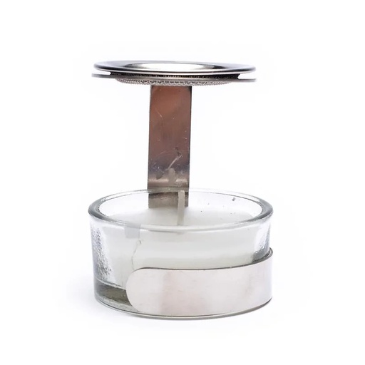 [8719497619351] Brûle encens en acier inoxydable avec bougie | 6x5 cm