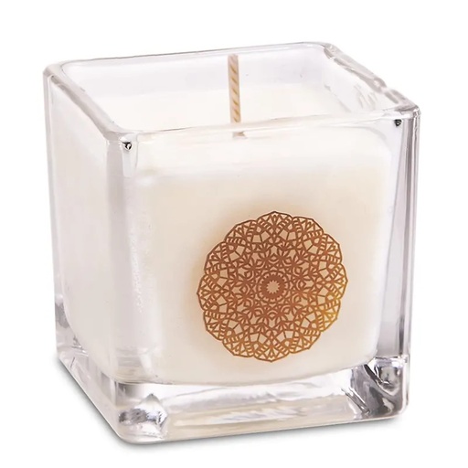 [8719497619429] Bougie parfumée à la cire de colza bois de santal  | ±260g; 6x6x6cm