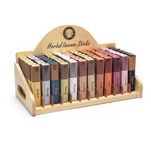 [8719497619672] Présentoir Set: encens aux herbes sans bambou + porte-encens