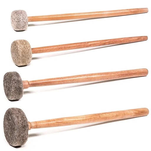 [8720088290200] SET maillets feutre/bois bol chantant S-M-L-XL | 7.5x3.3x32 cm