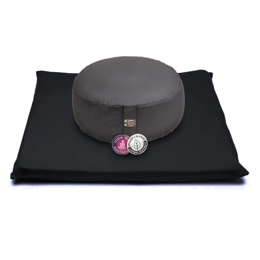 [8720088290644] SET Méditation Anthracite/ noir coton BIO (OCS) | 65x65x5 cm; ±2500 g