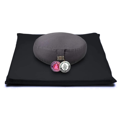 [8720088290712] SET de méditation Anthracite/ noir coton BIO (OCS) | 65x65x5 cm; ±2500 g
