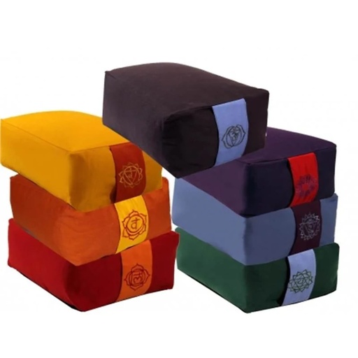 [8720088290798] Coussins méditation/Bolster 7 Chakra SET | 38x28x12 cm