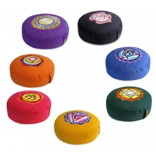 [8720088290866] Coussins de méditation SET 1 de 7 couleurs Chakra brodés |  ±16730 g