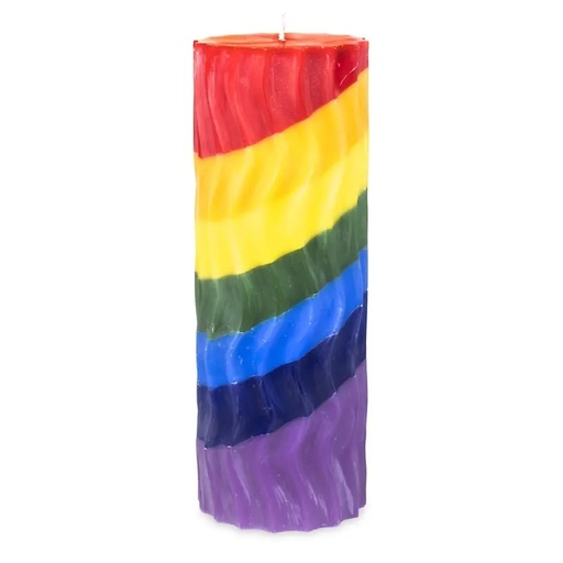 [8720088292778] Bougie parfumée vagues arc-en-ciel | 7.3x7.3x.21.5cm
