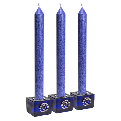 [8720088292990] Set: bougeoirs cube chakra du troisième œil + bougies