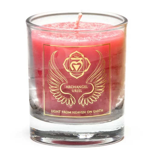 [8720088293218] Bougie votive parfumée Archange Uriel chakra 1 | 4.5x4 cm