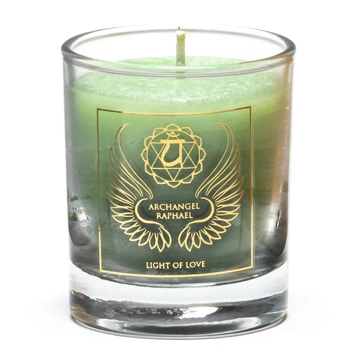 [8720088293249] Bougie votive parfumée Archange Raphael chakra 4 | 4.5x4 cm