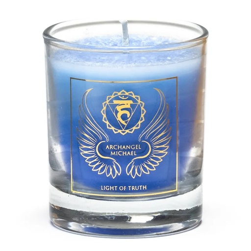 [8720088293256] Bougie votive parfumée Archange Michael chakra 5 | 4.5x4 cm